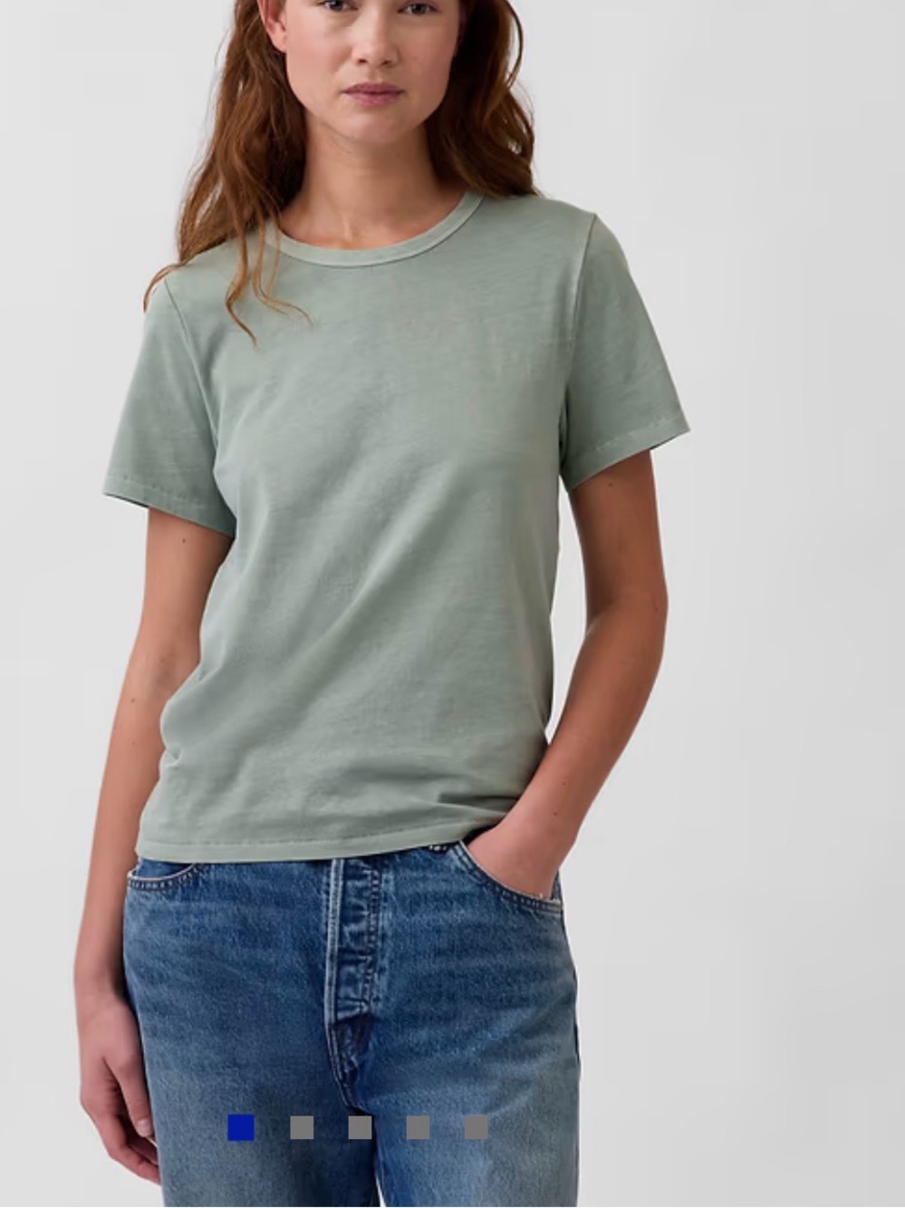 GAP VintageSoft T-Shirt Women’s M Organic Cotton Gasoline Green Classic Straight